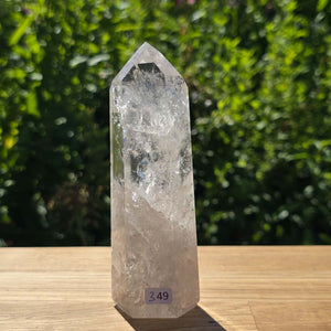 Bergkristall, Quarz, Obelisk geschliffen - 13x5x3 cm - Nr 349