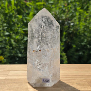 Bergkristall, Quarz, Obelisk geschliffen - 14x6x5 cm - Nr 350