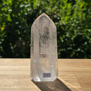Bergkristall, Quarz, Obelisk geschliffen - 11x5x4 cm - Nr 351