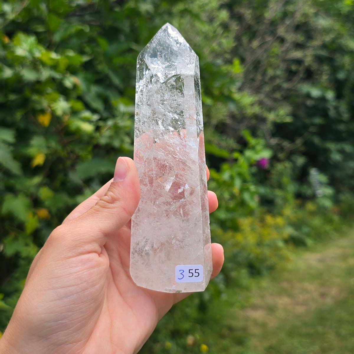 Bergkristall, Quarz, Obelisk geschliffen - 13x4x3 cm - Nr 355