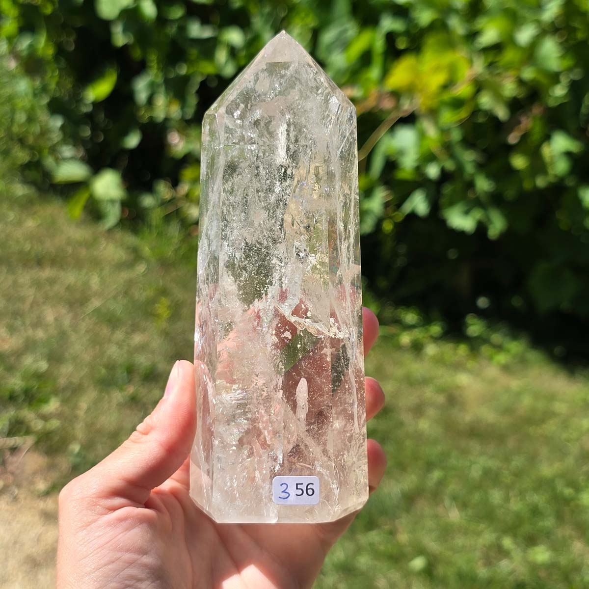 Bergkristall, Quarz, Obelisk geschliffen - 14x5x3 cm - Nr 356