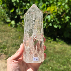 Bergkristall, Quarz, Obelisk geschliffen - 14x5x3 cm - Nr 356