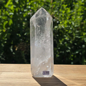 Bergkristall, Quarz, Obelisk geschliffen - 14x5x4 cm - Nr 358
