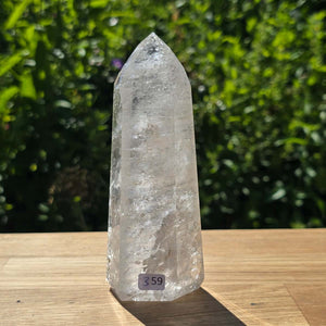 Bergkristall, Quarz, Obelisk geschliffen - 13x5x4 cm - Nr 359