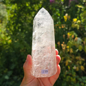 Bergkristall, Quarz, Obelisk geschliffen - 13x5x4 cm - Nr 359
