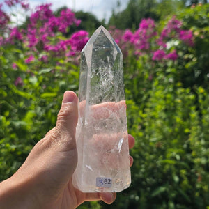 Bergkristall, Quarz, Obelisk geschliffen - 14x5x3 cm - Nr 362