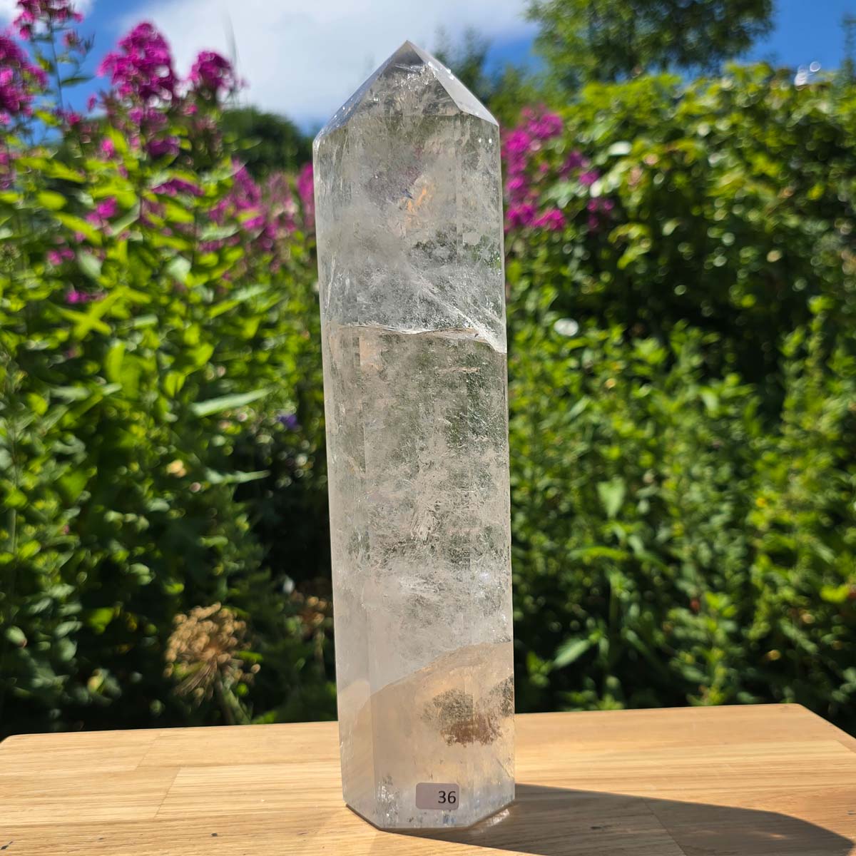 Rock crystal, quartz, polished obelisk UNIQUE No. 36