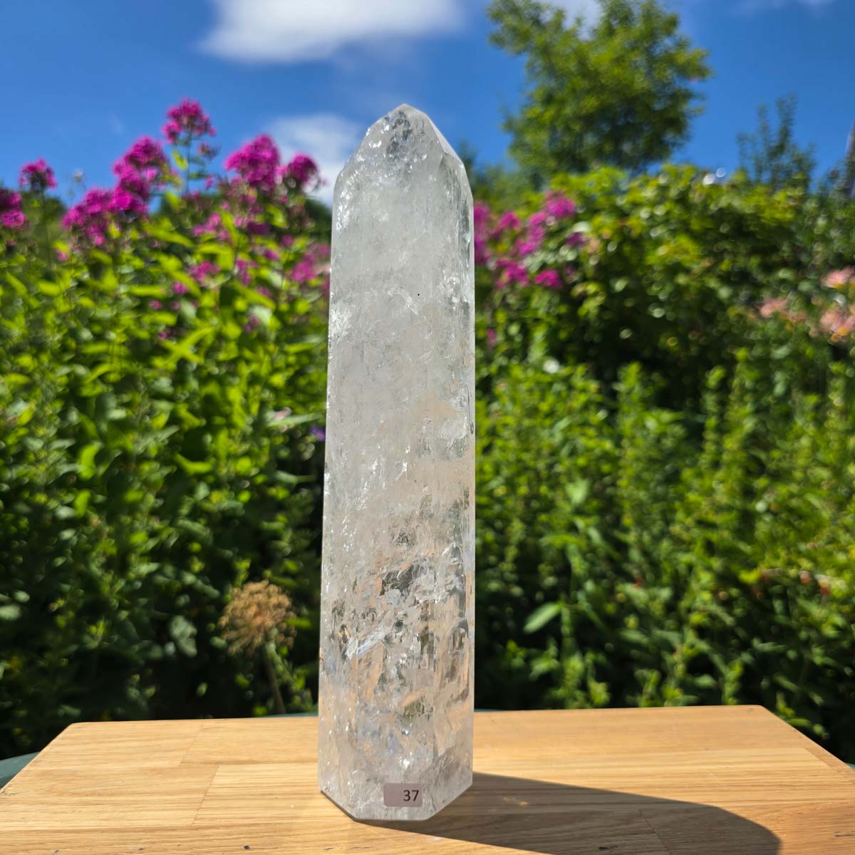 Rock crystal, quartz, polished obelisk UNIQUE No. 37