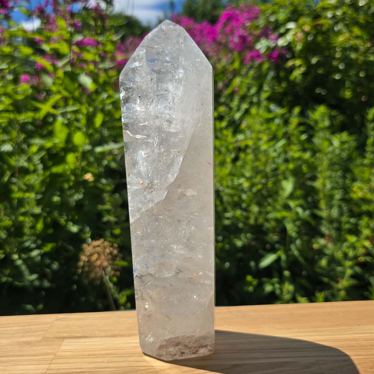 Rock crystal, quartz, polished obelisk UNIQUE No. 38
