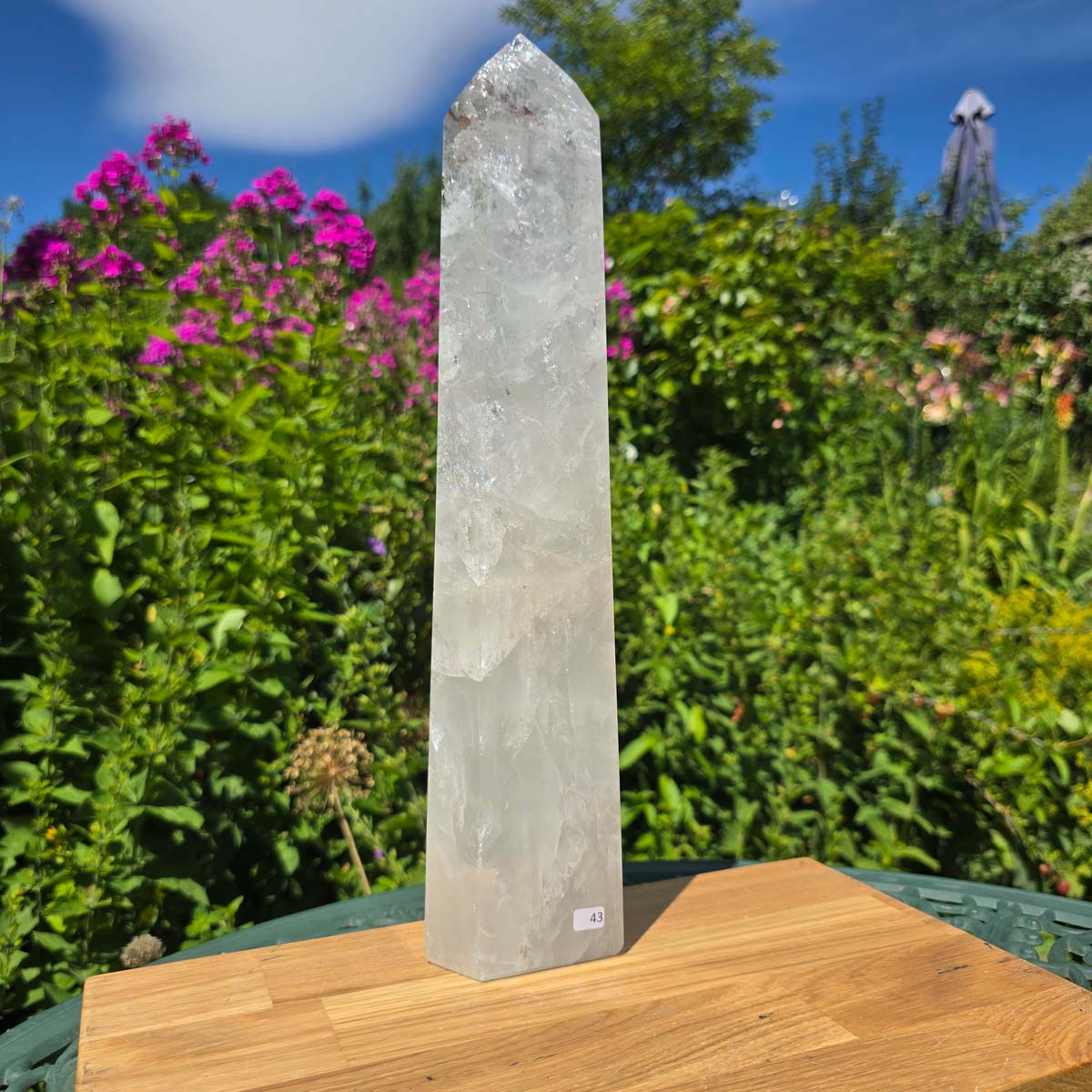 Bergkristall, Quarz, Obelisk geschliffen - 37x9x6 cm - Nr 43
