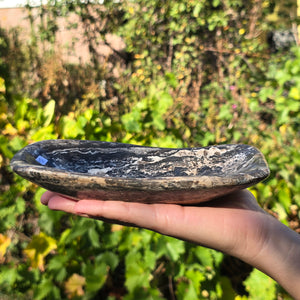Aragonit Stein Schale - (Onyxmarmor) - 20x13x3cm - handgeschliffen und poliert - Nr. 43