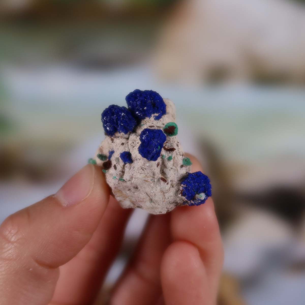 Azurit Malachit - natürlicher Rohstein - 3x2,5x2cm - Nr. 4