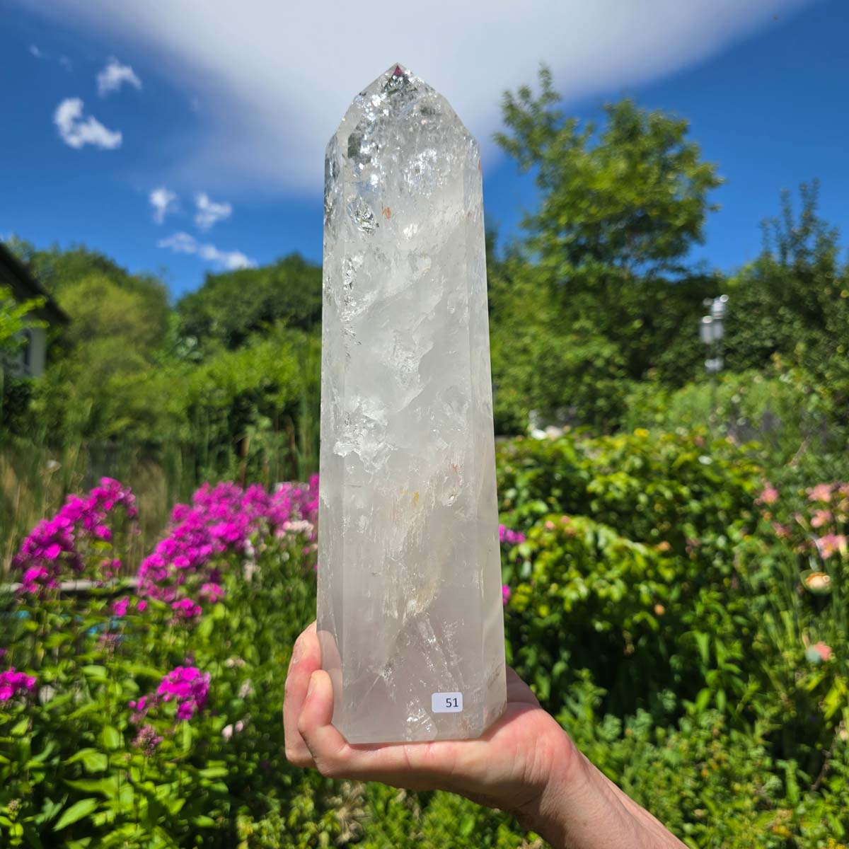 Bergkristall, Quarz, Obelisk geschliffen - 33x9x6 cm - Nr 51
