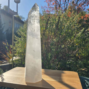 Bergkristall, Quarz, Obelisk geschliffen - 30x8x6 cm - Nr 62