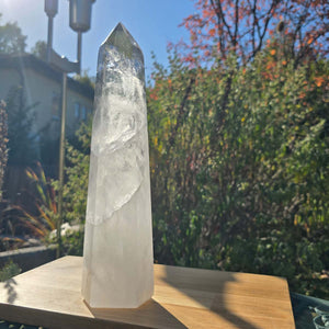Bergkristall, Quarz, Obelisk geschliffen - 30x8x6 cm - Nr 62