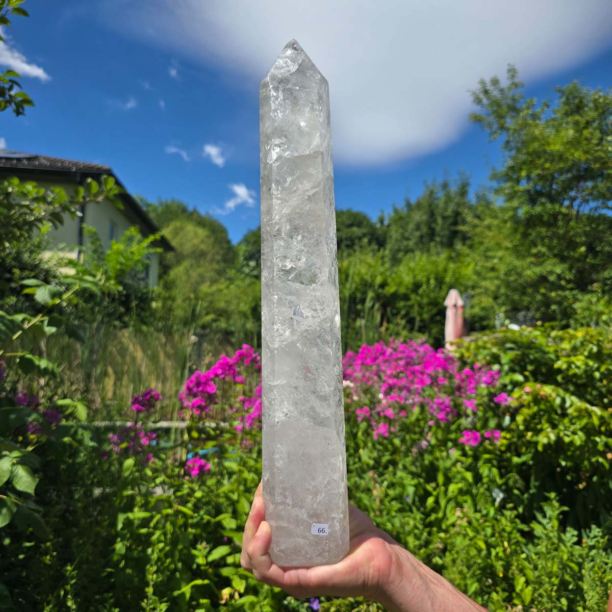 Bergkristall, Quarz, Obelisk geschliffen - 45x7x5 cm - Nr 66