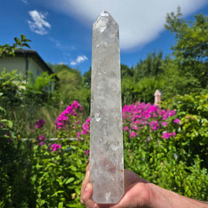 Bergkristall, Quarz, Obelisk geschliffen - 35x6x5 cm - Nr 67