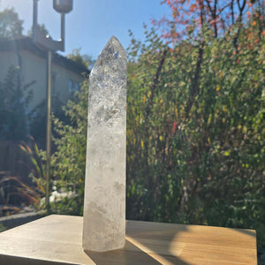 Bergkristall, Quarz, Obelisk geschliffen - 27x7x5 cm - Nr 76