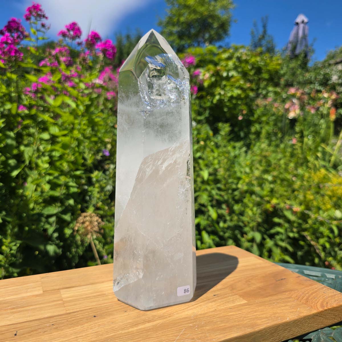 Bergkristall, Quarz, Obelisk geschliffen - 27x8x6 cm - Nr 86