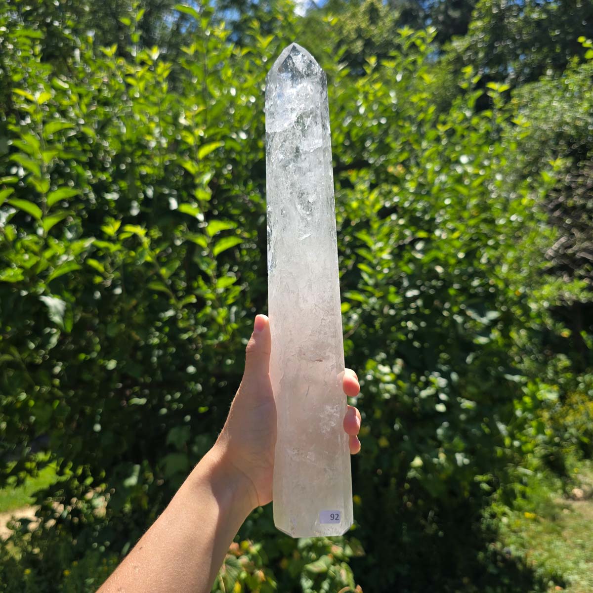 Bergkristall, Quarz, Obelisk geschliffen - 34x5x3 cm - Nr 92