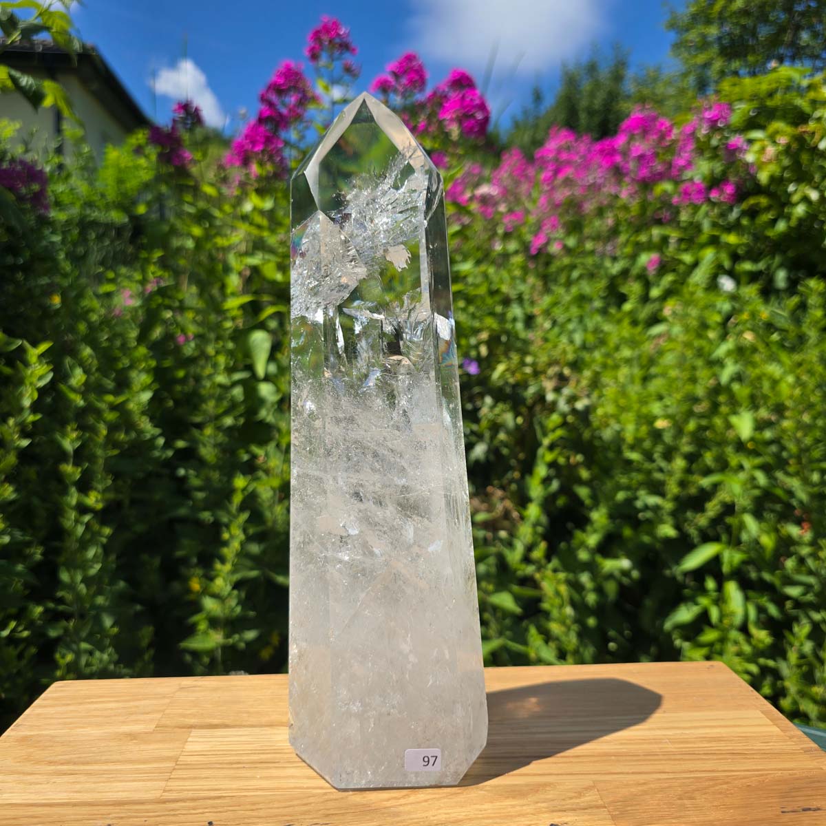 Bergkristall, Quarz, Obelisk geschliffen - 27x8x6 cm - Nr 97