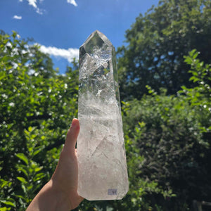 Bergkristall, Quarz, Obelisk geschliffen - 27x8x6 cm - Nr 97