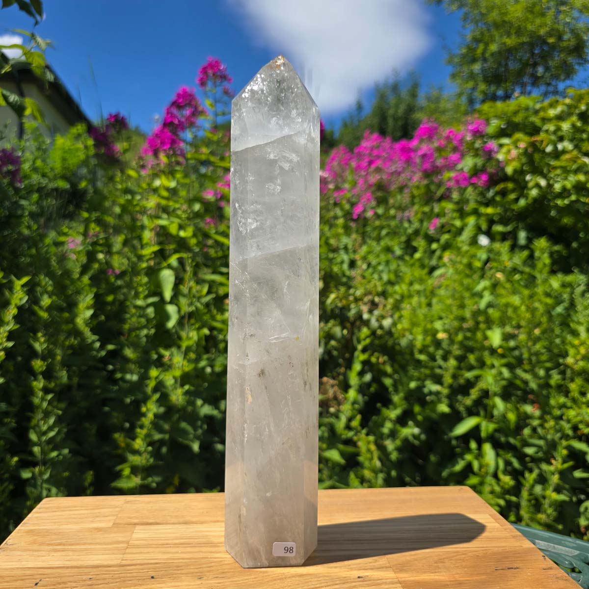 Bergkristall, Quarz, Obelisk geschliffen - 30x6x5 cm - Nr 98