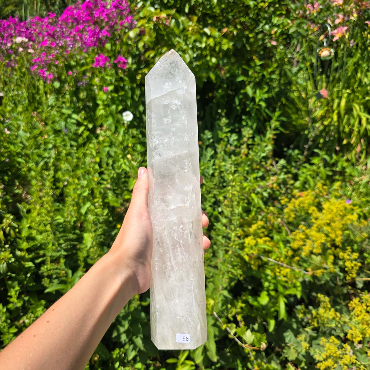 Bergkristall, Quarz, Obelisk geschliffen - 30x6x5 cm - Nr 98