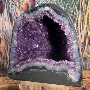 Amethyst druse mit Achat Rand