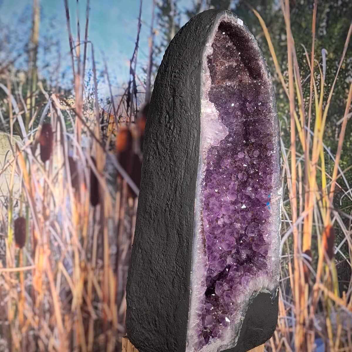 Amethystdruse mit Chalcedon