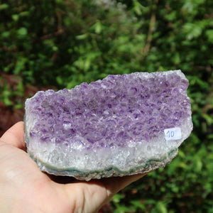 Amethyst Drusen Stück 1A Qualität, 18x10cm, Hand mit natürlicher Amethyst Geode, einzigartige Energie für Harmonie und Spiritualität