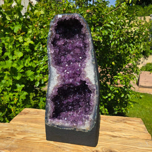 Amethyst Druse – Geode - 52x24x20cm und 25,6kg – Steinwelten OG - Nr. 88; unique purple crystal display for home decor