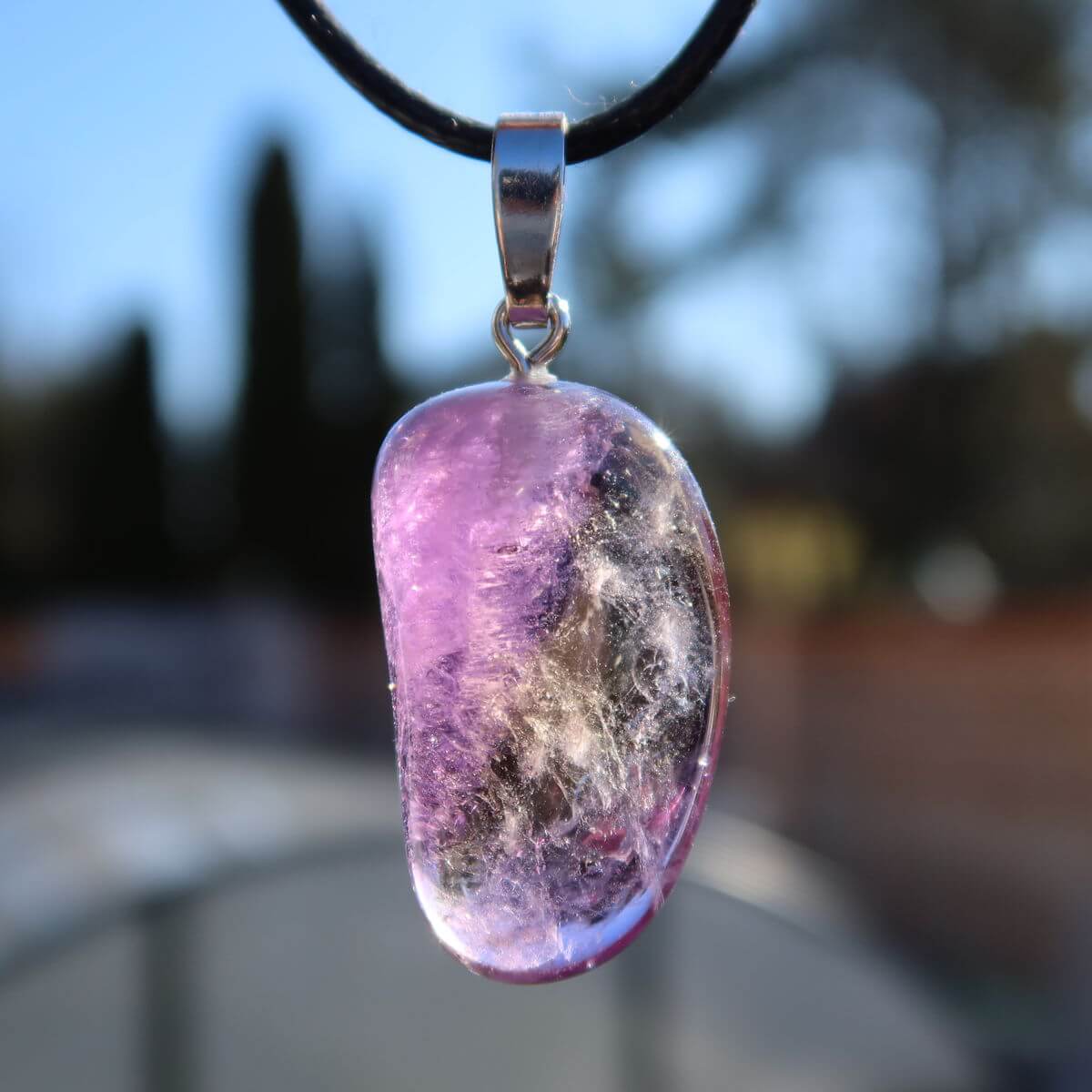 Ametrin Anhänger mit Silberöse 30mm - Harmonie und Kreativität UNIKAT Nr. 7, violett-goldene Farbverläufe, einzigartiges Kunstwerk.
