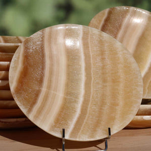 Große Aragonit-Onyxmarmor Steinschale, 17cm, perfekt zur Dekoration, erhältlich bei Steinwelten in Graz und Wiener Neustadt.