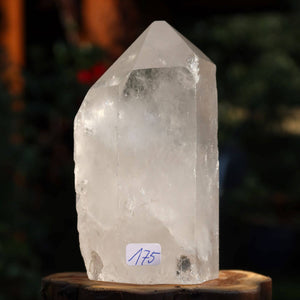 Bergkristall Quarzspitze 10x6 cm, Unikat Nr. 175, geschliffen für Klarheit und Meditation, Brasilien Herkunft