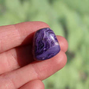 Charoit Handschmeichler 19mm UNIKAT Nr. 4 - außergewöhnlicher Edelstein aus Russland mit tiefvioletter Farbe, kaufen Online.