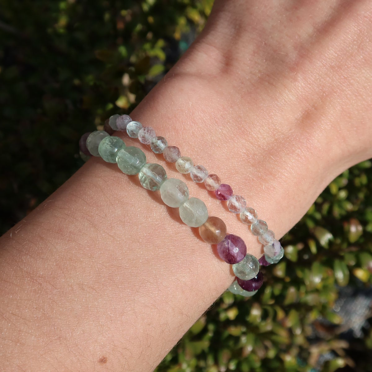 Fluorit facettiert Edelstein Armband - 1 Stück - in Varianten 4-6 oder 8mm
