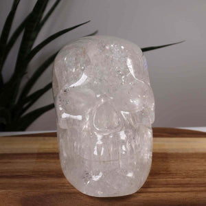 Handcrafted XL Clear Crystal Skull from Graz Mineralien, a unique collector's piece, 16x12 cm made from natural stone.
