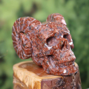 Handcrafted granite crystal skull with extraordinary shape, unique collector's piece - Steinwelten, Kristall Schädel online kaufen.