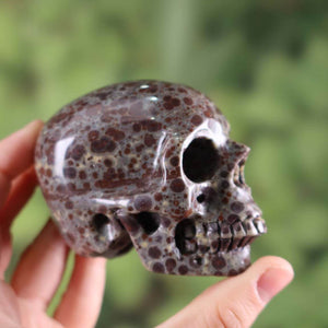 Handcrafted Calcite Skull, 7x6 cm, Unique Gemstone Sculpture, Mineralien und Edelsteine, Stone Worlds