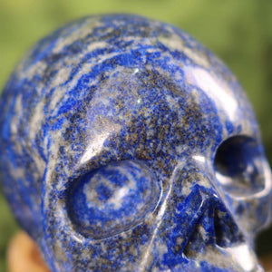 Echter großer Lapislazuli Kristall Schädel, handgefertigt, einzigartig, 11x9 cm, aus Graz Mineralien und Edelsteine Kollektion.