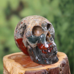 Handcrafted Crystal Skull from Volcanic Jasper, 7x5 cm - Unique Collector's Item with Extraordinary Form, Item No. 383