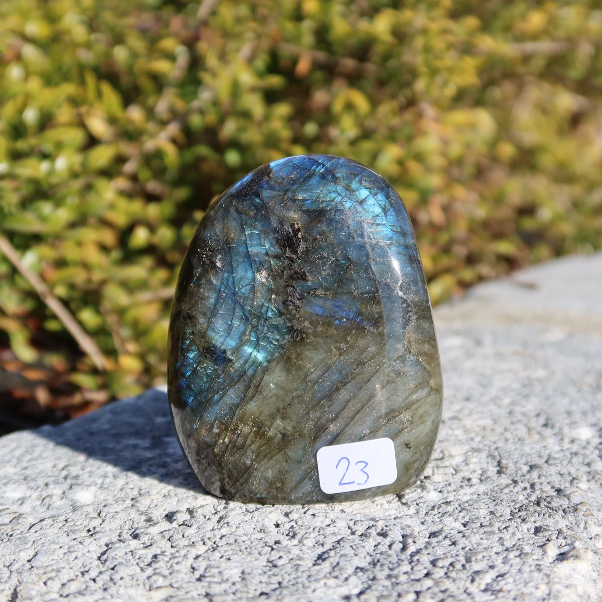 Labradorit Freiform poliert - 6x5cm - Intuition und Kreativität Nr.23 mit faszinierender Labradoreszenz