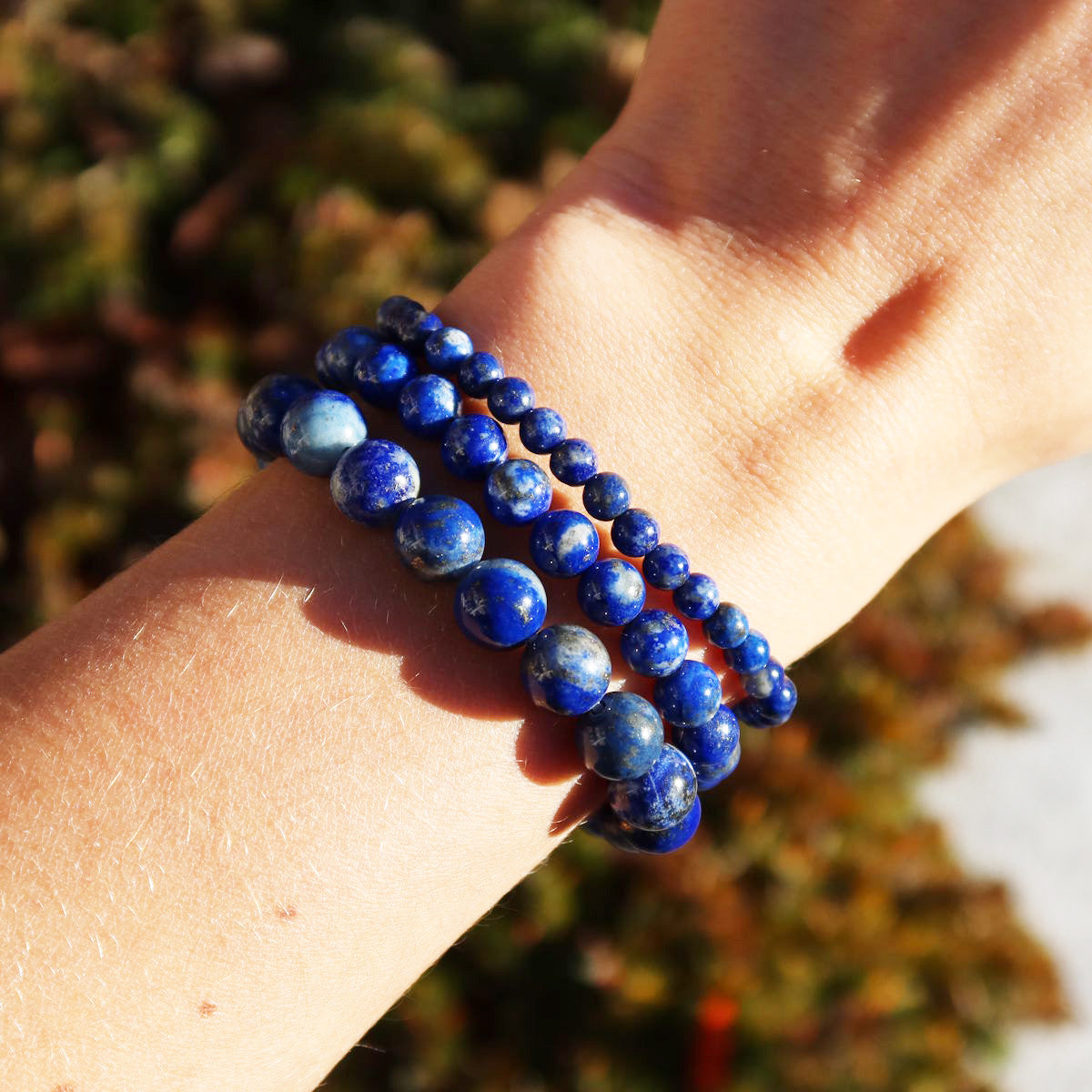 Lapislazuli Edelstein Armband - 1 Stück - in Varianten 4-6-8 oder 10mm