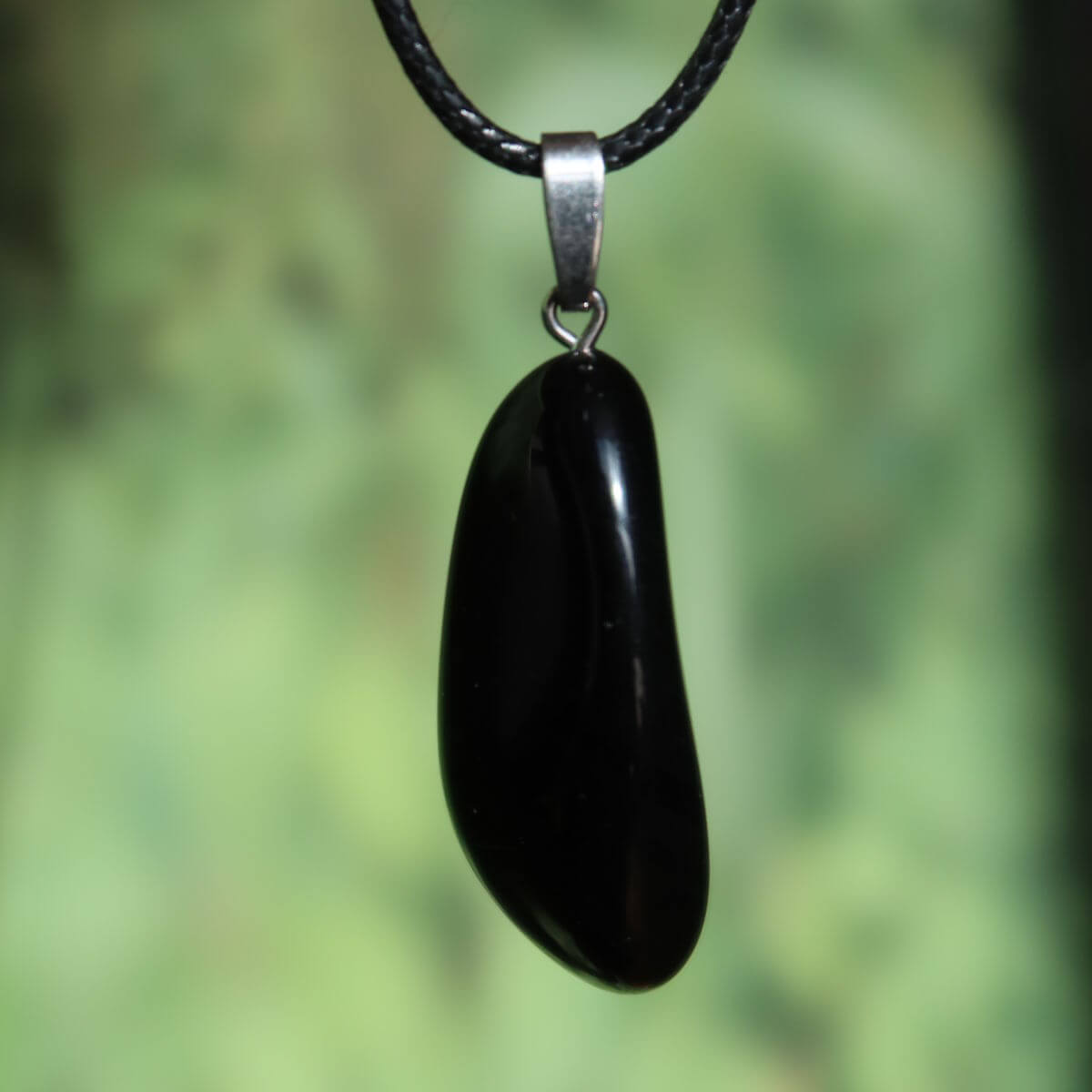 Regenbogenobsidian Anhänger - Intuition und Blockaden lösen - Nr. 11 mit schwarzem Obsidian und Farbspielen