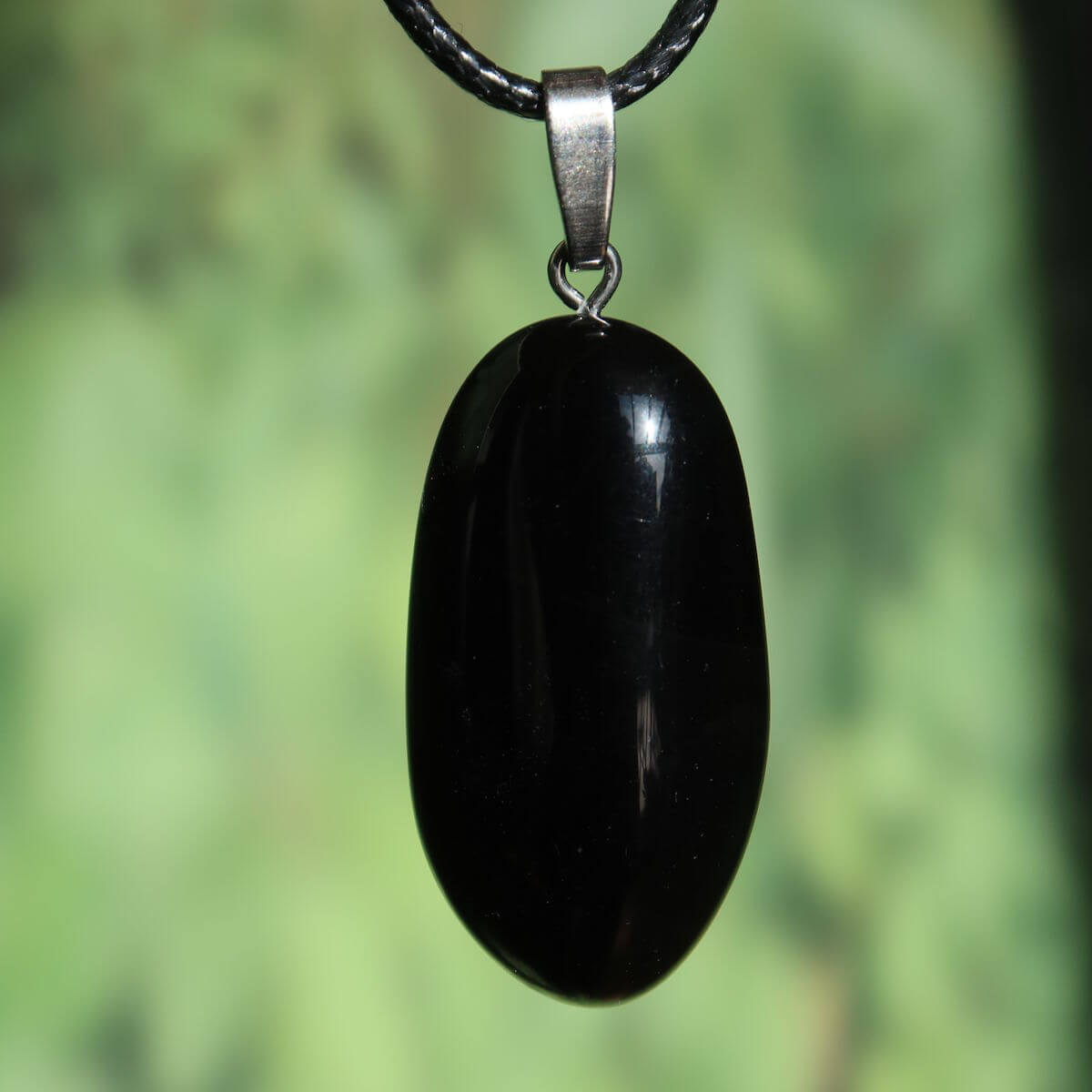 Regenbogenobsidian Anhänger - Intuition und Blockaden lösen - Nr. 8, schwarz mit Farbspielen, dynamischer Schmuck Obsidian