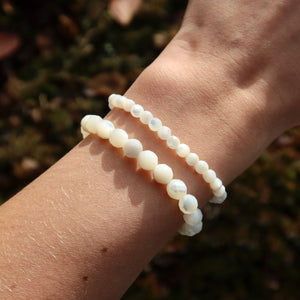 Perlmutt facettiert Edelstein Armband - 1 Stück - in Varianten 4-6 oder 8mm