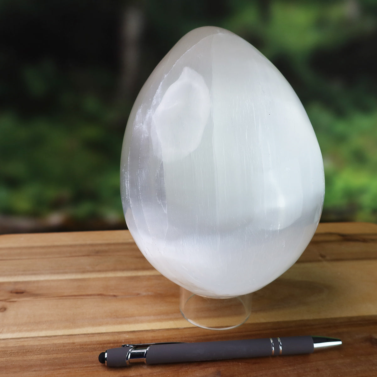 XL - Natürliches geschliffenes Selenit Ei - 16x12cm - 3kg - Lichtbringer und Schutzstein
