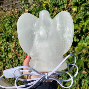 Selenit Lampe von Steinwelten 