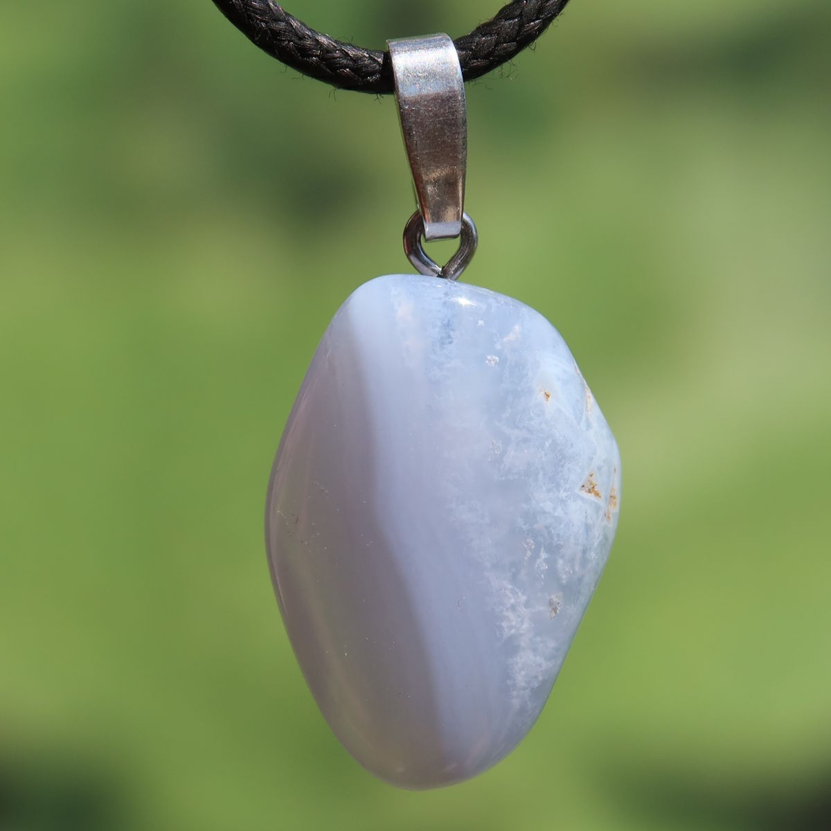 Chalcedon blau gebändert Anhänger - Ausdruck und Kommunikation - Unikat Nr. 18